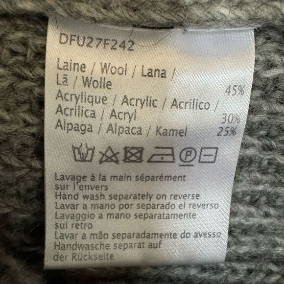 Gerard Darel Paris gray wool/alpaca blend turtleneck ribbed knit sweater sz 2/M - Picture 5 of 6